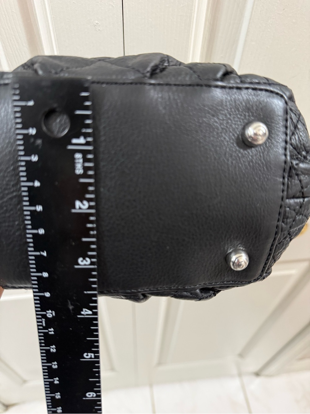 Brighton Quilted Black Leather Purse Bag Clutch Convertible Chain Crossbody - Picture 15 of 15